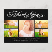 Thank You Script エレガント 5写真数々の卒業 ポストカード (正面)