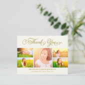 Thank You Script エレガント 5写真数々の卒業 ポストカード (スタンド正面)