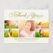 Thank You Script エレガント 5写真数々の卒業 ポストカード (正面)