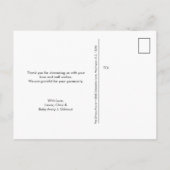 Thank you Script パーソナライズされた Photo Baby Shower 案内ポストカード (裏面)