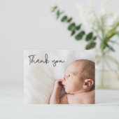 Thank you Script パーソナライズされた Photo Baby Shower 案内ポストカード (スタンド正面)