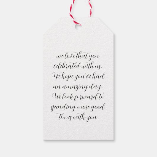 Thank You Script Black & White Photo 結婚's Gift ギフトタグ (裏面)