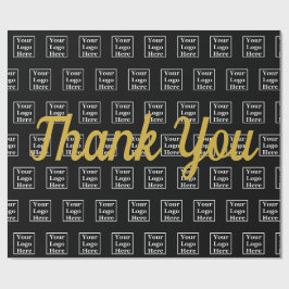 Thank You Script Black Your Logo Hereテンプレート ラッピングペーパー