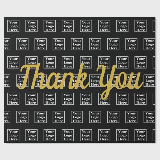 Thank You Script Black Your Logo Hereテンプレート ラッピングペーパー (フラット)