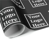 Thank You Script Black Your Logo Hereテンプレート ラッピングペーパー (ロールコーナー)