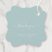 Thank You Script Dusty Blue Sea Glass 結婚's フェイバータグ (裏面)