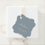 Thank You Script Dusty Blue Sea Glass 結婚's フェイバータグ<br><div class="desc">サンキュースクリプトダスティブルーシーガラス結婚式の引き出物ラベル</div>
