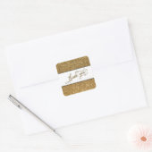 Thank You Script, Gold Glitter w/ White Band スクエアシール (封筒)