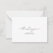 Thank You Script Heart Elegant 3,5"X2.5" ノートカード (正面)