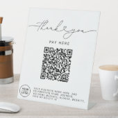 Thank You Script Heart Scan Me QR Code Logo 台座サイン (インサイチュ)
