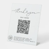 Thank You Script Heart Scan Me QR Code Logo 台座サイン (正面)
