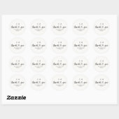 Thank You Script Heart Wedding Round Sticker ラウンドシール (シート)