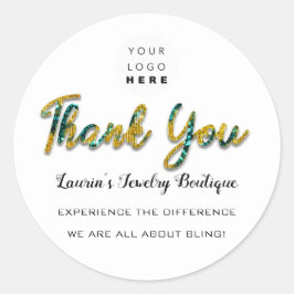 Thank You Script Name Shopくもの巣ロゴティール（緑がかった色）金ゴールド ラウンドシール