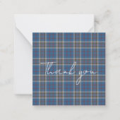Thank You Script Plaid Tartan Thompson Rustic ノートカード (正面)