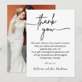 Thank You Script Wedding Photo Thank You Card サンキューカード (正面/裏面)
