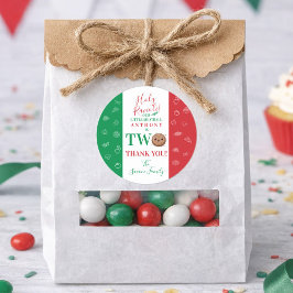 Thank You Second Birthday Party Italian Meatball ラウンドシール