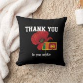 THANK YOU SERVICEMEN退役軍人ポピーSRI LANKA クッション (ブランケット)