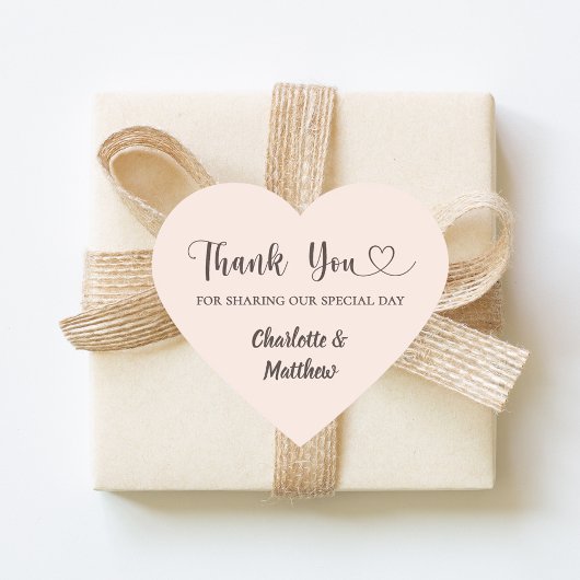 Thank you sharing our day blush pink taupe wedding ハートシール