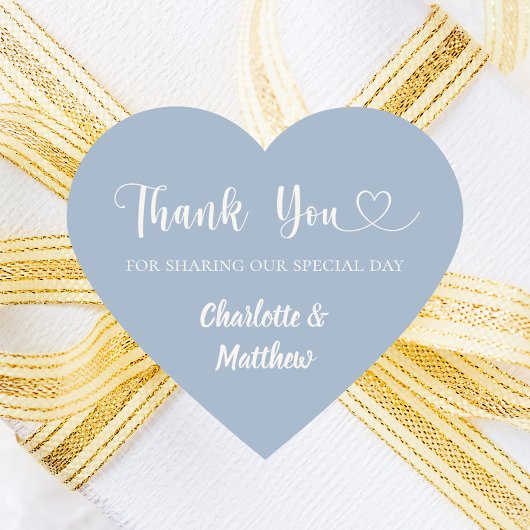 Thank you sharing our day dusty blue wedding ハートシール