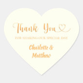 Thank you sharing our day ivory gold wedding ハートシール (正面)