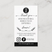 Thank You Shopping Small Insert Card – Logo 名刺 (正面)