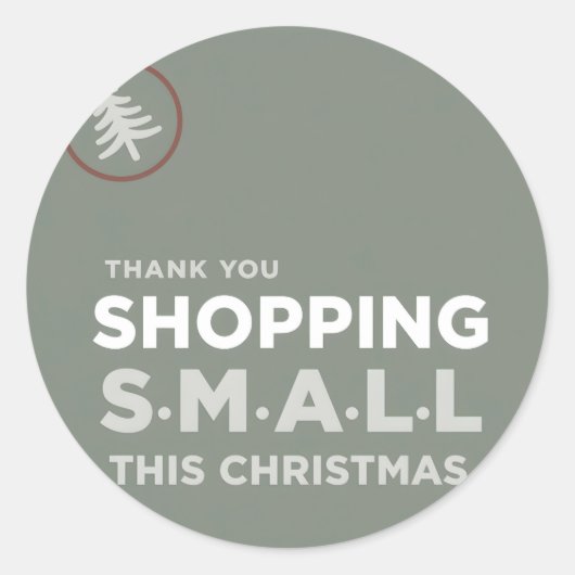 Thank You Shopping Small This Christmas ラウンドシール (正面)