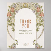Thank You Sign Guests Art Nouveau William Morris ポスター (正面)