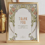 Thank You Sign Guests Art Nouveau William Morris ポスター<br><div class="desc">Favors Sign in Vintage Art Nouveau style by William Morris! This elegant sign features a beautiful vintage Art Deco design by artist W. Morris. Our customization tool allows you to quickly edit the text to fit your needs. Choose from various font styles and colors to match your party theme. The...</div>