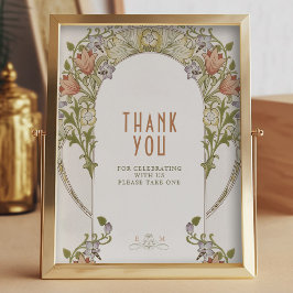 Thank You Sign Guests Art Nouveau William Morris ポスター