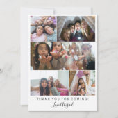 Thank You Sleepover Girl's Photo Collage サンキューカード (正面)