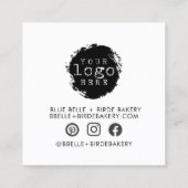 Thank You Small Businessハートヴィンテージタイポグラフィ スクエア名刺 (裏面)