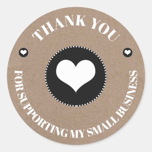 Thank You Small Businessロゴプロフェッショナル ラウンドシール (正面)