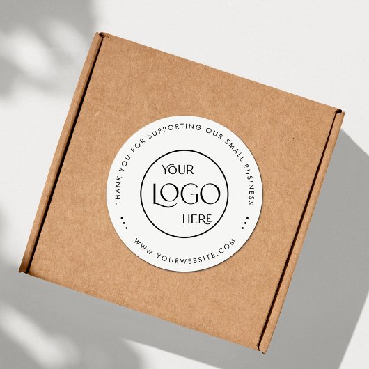 Thank You Small Businessロゴ白シンプル色 ラウンドシール