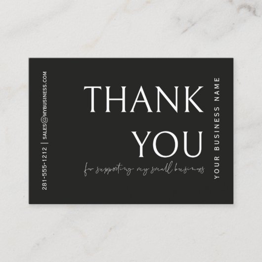 Thank You Small Business モダン Order Insert Card 名刺 (正面)