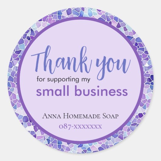 Thank You Small Business Customized Sticker ラウンドシール (正面)