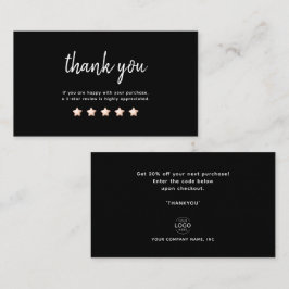 Thank You Small Business Discount Card 名刺