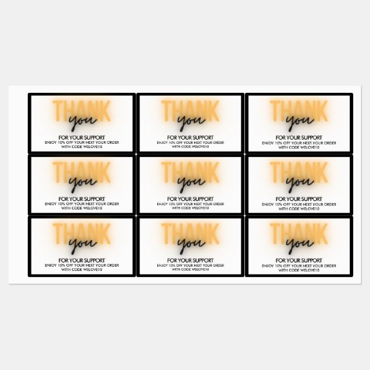 Thank You Small Business Discount Code ラベル (シート)