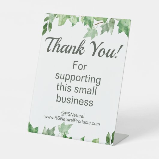 Thank You Small Business Leaf 台座サイン (正面)