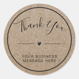 Thank You Small Business Minimalist Kraft ラウンドシール