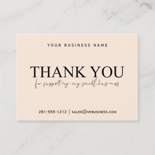 Thank You Small Business Order Insert Card 名刺 (正面)