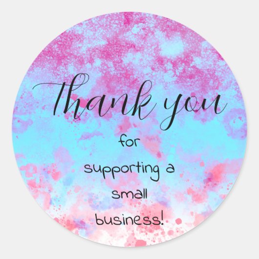 Thank You Small Business Paint Splash Personalize ラウンドシール (正面)