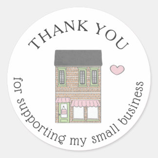 Thank You Small Business Shopハート ラウンドシール
