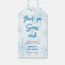 Thank You Snow Much Snowflakes Boy Baby Shower ギフトタグ