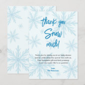 Thank You Snow Much Snowflakes Boy Baby Shower サンキューカード (正面/裏面)