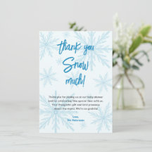 Thank You Snow Much Snowflakes Boy Baby Shower