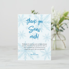 Thank You Snow Much Snowflakes Boy Baby Shower サンキューカード