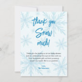Thank You Snow Much Snowflakes Boy Baby Shower サンキューカード (正面)