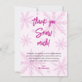 Thank You Snow Much Snowflakes Girl Baby Shower サンキューカード (正面)