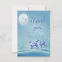 Thank You Snowy Christmas Reindeer Animal Art