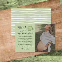 Thank You So Matcha ベビーシャワーフォト サンキューカード